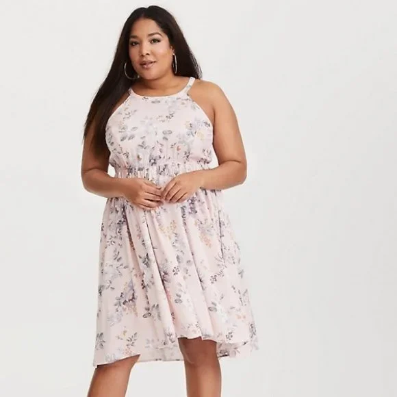 strapless open back dress Dasha Mini Dress White Floral